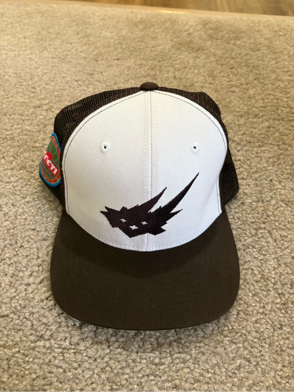 Travis Scott Cacti Seltzer White and Brown Trucker Hat with Graphic